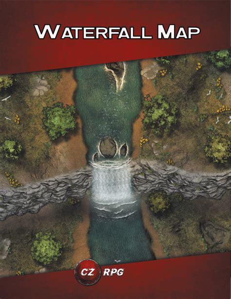 Waterfall Map Czrpg Battlemaps Wargame Vault