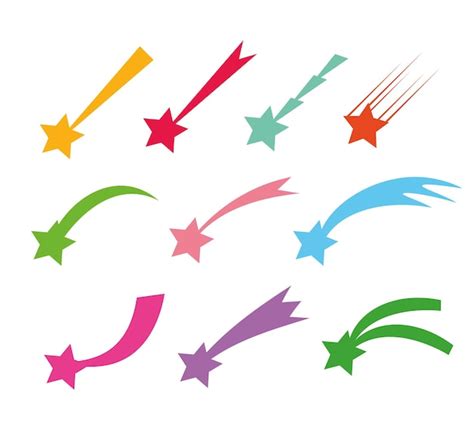 Premium Vector Shooting Stars Icons Vector Falling Star Silhouettes