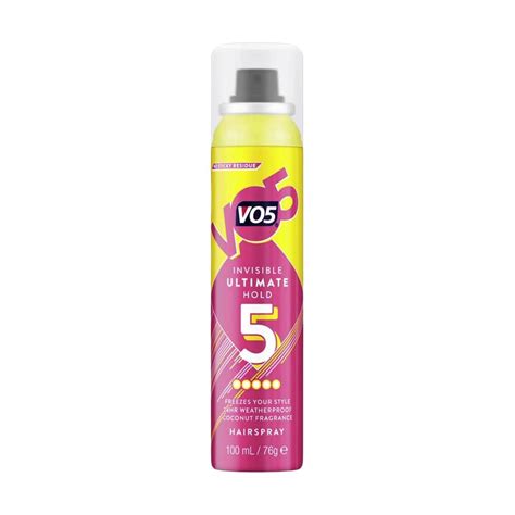 2 X Vo5 Hairspray Invisible Ultimate Hold Coconut Fragrance 76g 100ml Smooth Sales