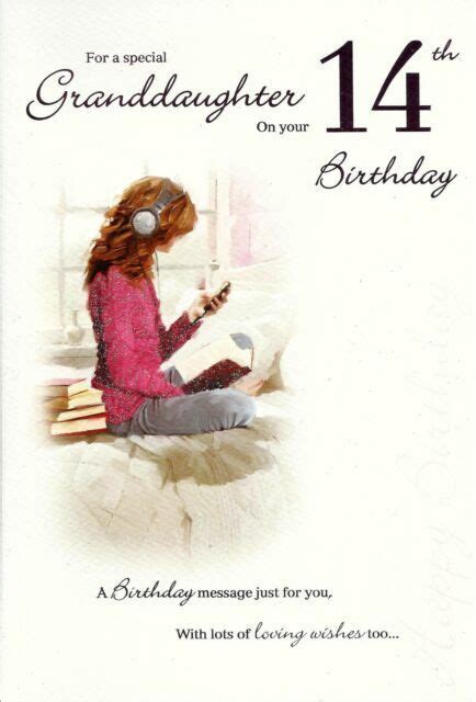 For A Special Granddaughter On Your 14th Birthday Card Modern Design