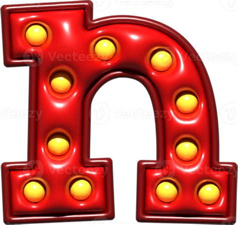 Shiny Red 3d Lowercase Letter N 27950669 Png
