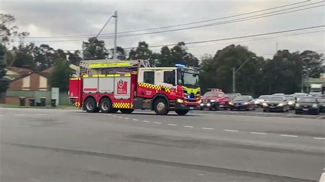 Frnsw Cafs Aerial Pumper 47 Responding Youtube