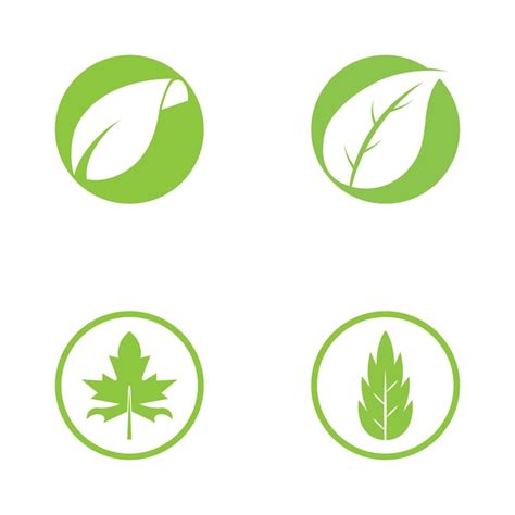 Logos De Vecteur Délément Nature écologie Feuille Arbre Vert Vecteur