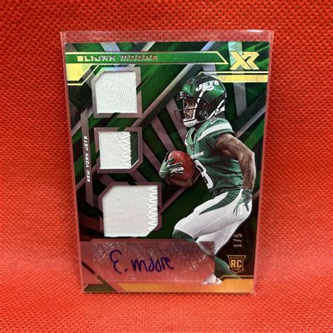 Elijah Moore Panini Xr Triple Patch Rookie Auto Rc