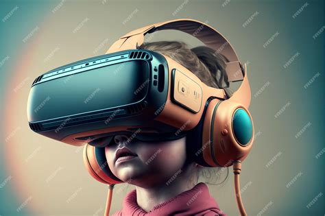 Premium Ai Image Kids And Metaverse Child With Vr Headset In Fantasy