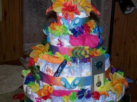 Hawaiian Themed Baby Diaper Cake Instructions Pictures