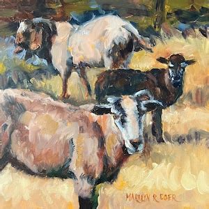 Oil Painting of Goats, All Original Impressionist Art, Impressionistic ...