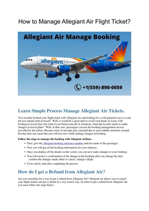 Ppt Allegiant Air Manage Flight Ticket Powerpoint Presentation Free