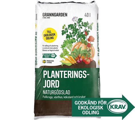 Köp Planteringsjord Granngården Naturgödslad Krav 40 l hos GardenHome se