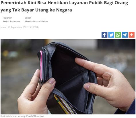 Pemerintah Kini Bisa Hentikan Layanan Publik Bagi Orang Yang Tak Bayar