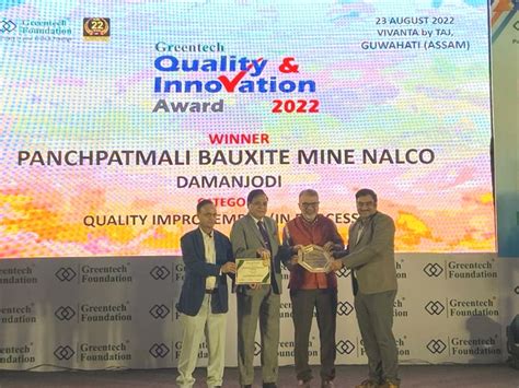 Nalco Panchpatmali Bauxite Mine Received Prestigious Greentech Quality