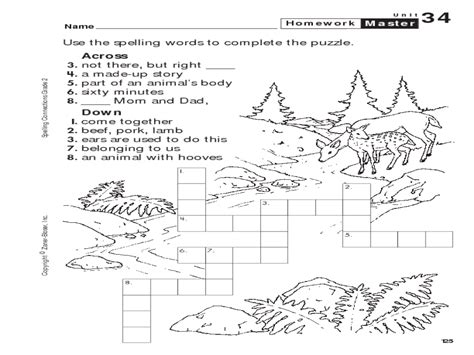 2nd Grade Spelling Crossword Puzzle Worksheet For 2nd Grade Lesson Planet