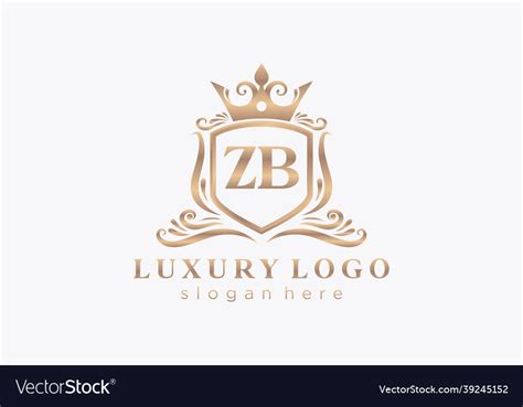 Initial Zb Letter Royal Luxury Logo Template Vector Image