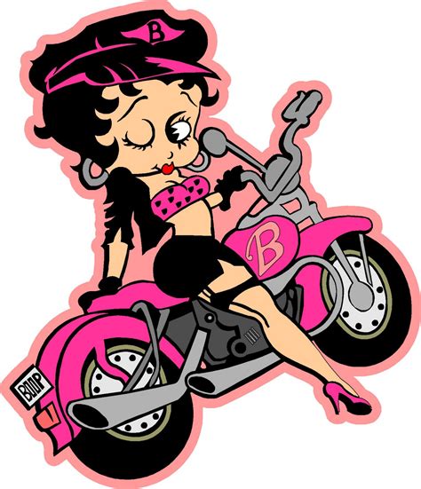 Betty Boop On Motorcycle Full Color Vinyl Decal Sticker