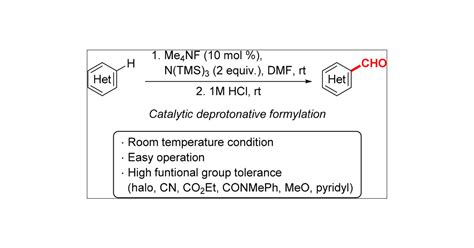 Catalytic Deprotonative Formylation Of Heteroarenes By An Amide Base