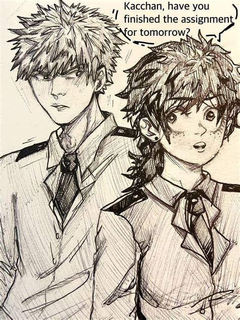 Bakudeku Genderbend Deku Genderbend Male Sketch I Ship It