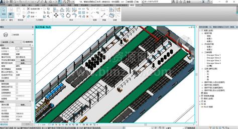 智能化钢筋集中加工厂bim模型revit模型下载，lod400级别 Bim资源网