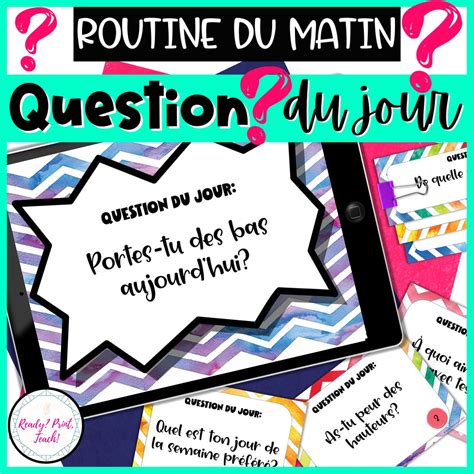 French 100 Questions Morning Routine Speaking Prompts Editable PDF