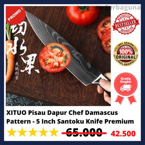 Jual Xituo Pisau Dapur Chef Damascus Pattern Inch Santoku Knife