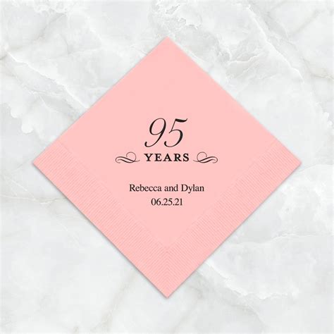 Custom 95 Years Personalized Napkins 95th Birthday 95th Etsy