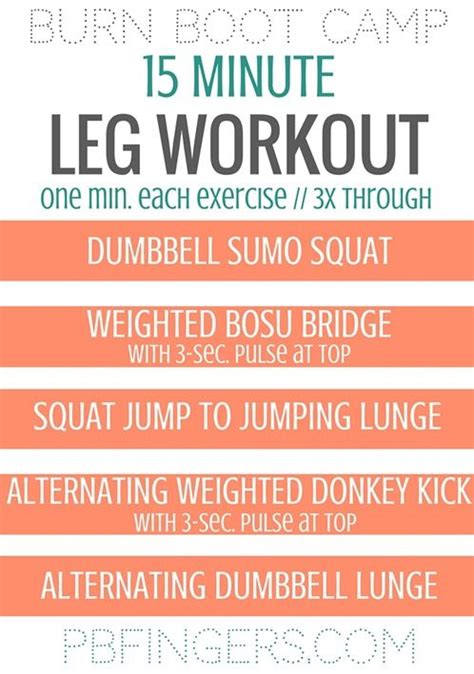 Burn Boot Camp 15 Minute Leg Workout Peanut Butter Fingers Leg