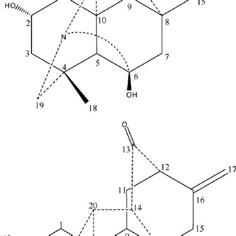 chemical structures  diterpenoid alkaloids  scientific diagram