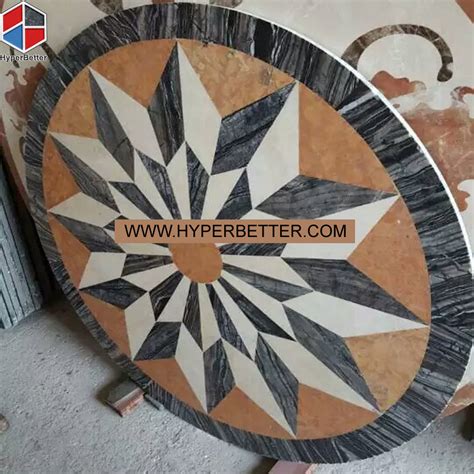 Round star shape marble medallion | Water Jet Marble Medallion In China