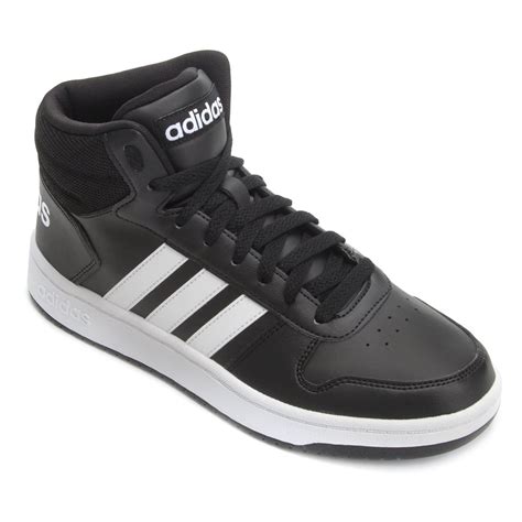 Tênis Adidas Hoops Cano Alto Masculino Branco E Preto Netshoes