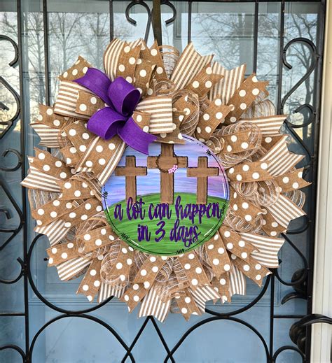 Religious Easter Wreath For Front Door Spring Wreath Easter Decor