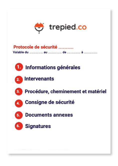 Modèle protocole de sécurité trepied co