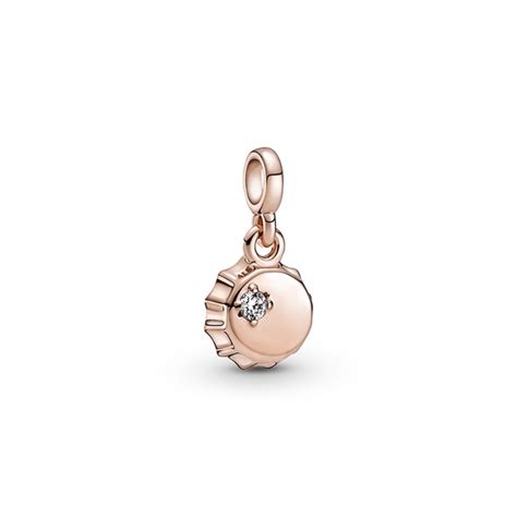 Pandora Me K Rose Gold Plated Lucky Bottle Cap Mini Dangle C