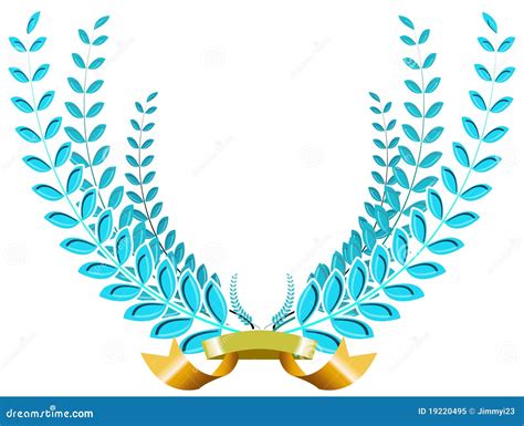 Blue Laurel Wreath Stock Vector Illustration Of Competition 19220495