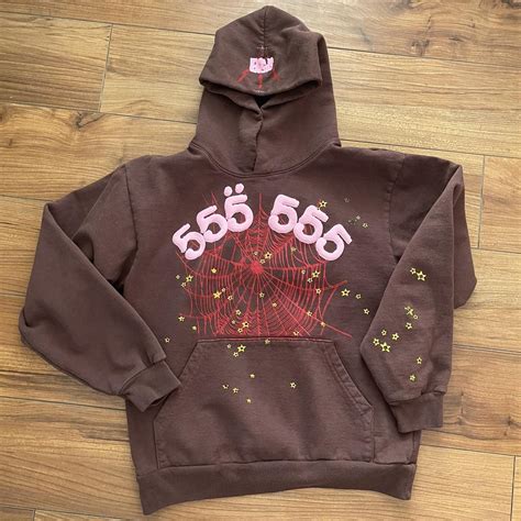 Spider Worldwide Mens Brown Hoodie Depop