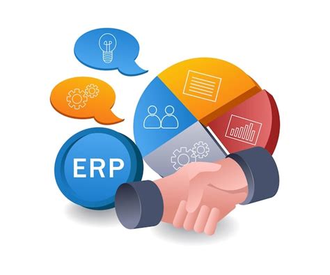 Premium Vector Business Erp Collaboration Infographic D Flat