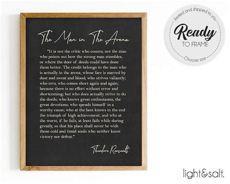 The Man in the Arena Poster the Man in the Arena Sign | Etsy