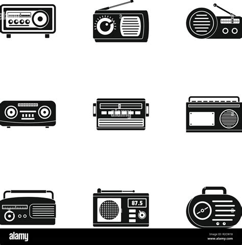 Radio Icons Set Simple Set Of 9 Radio Vector Icons For Web Isolated On