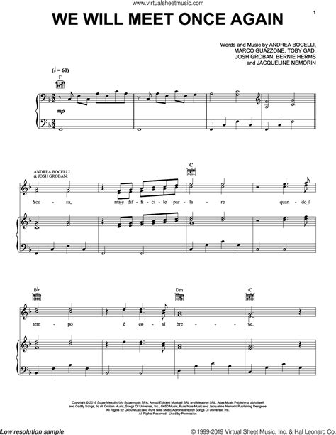 We Will Meet Once Again Feat Josh Groban Sheet Music For Voice