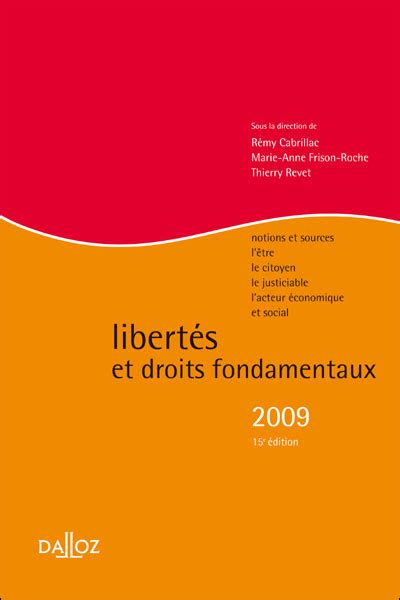 Libert S Et Droits Fondamentaux Edition Broch R My Cabrillac