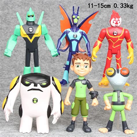 6pcsset Ben 10 Ben Grey Matter Heatblast Diamondhead Cannonbolt Ben10