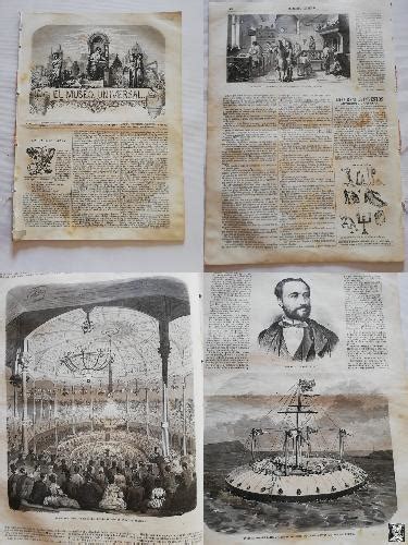 EL MUSEO UNIVERSAL Año XI Nº16 ABRIL1867 Grabados Madrid circo