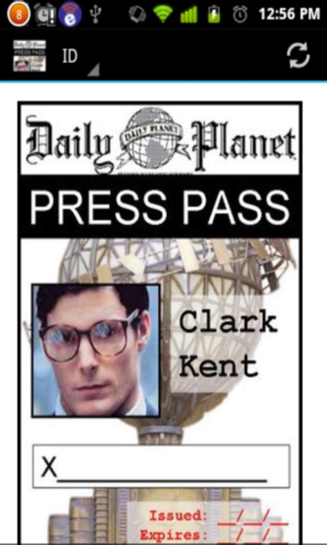 Daily Planet Press Pass Template