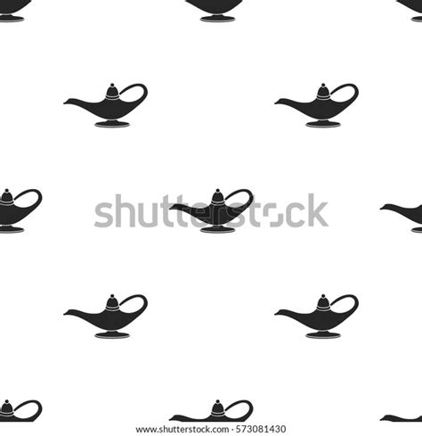 Genies Lamp Icon Black Style Isolated Stock Vector Royalty Free