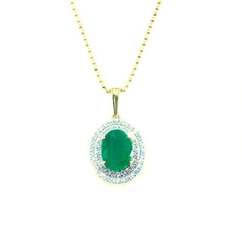 Pendants Oval Emerald Cluster Pendant Mamiya Diamonds