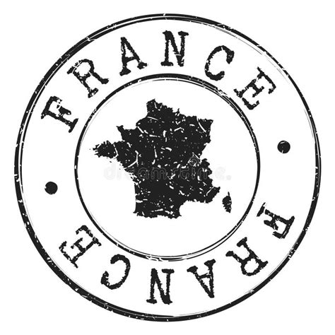 France Stamp Silhouette Map Postal Passport Stamp Round Vector Icon