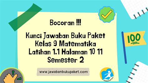 Bocoran Kunci Jawaban Buku Paket Kelas Matematika Uji Kompetensi