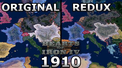 Great War Mod Original Vs Redux HOI4 Double Timelapse YouTube