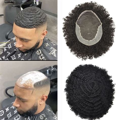 Amazon Afro Toupee For Black Men Kinky Curly European Remy Human