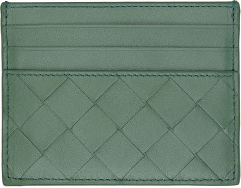 Bottega Veneta Green Intrecciato Card Holder SSENSE