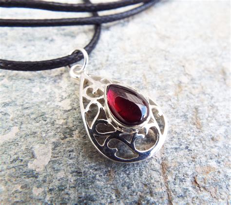 Sterling Silver Garnet Pendant