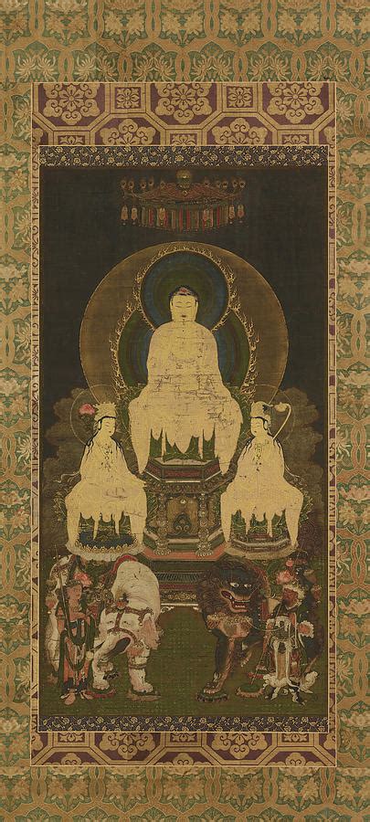 Buddhist Triad Of Shakyamuni Painting By Kose Arishige Pixels